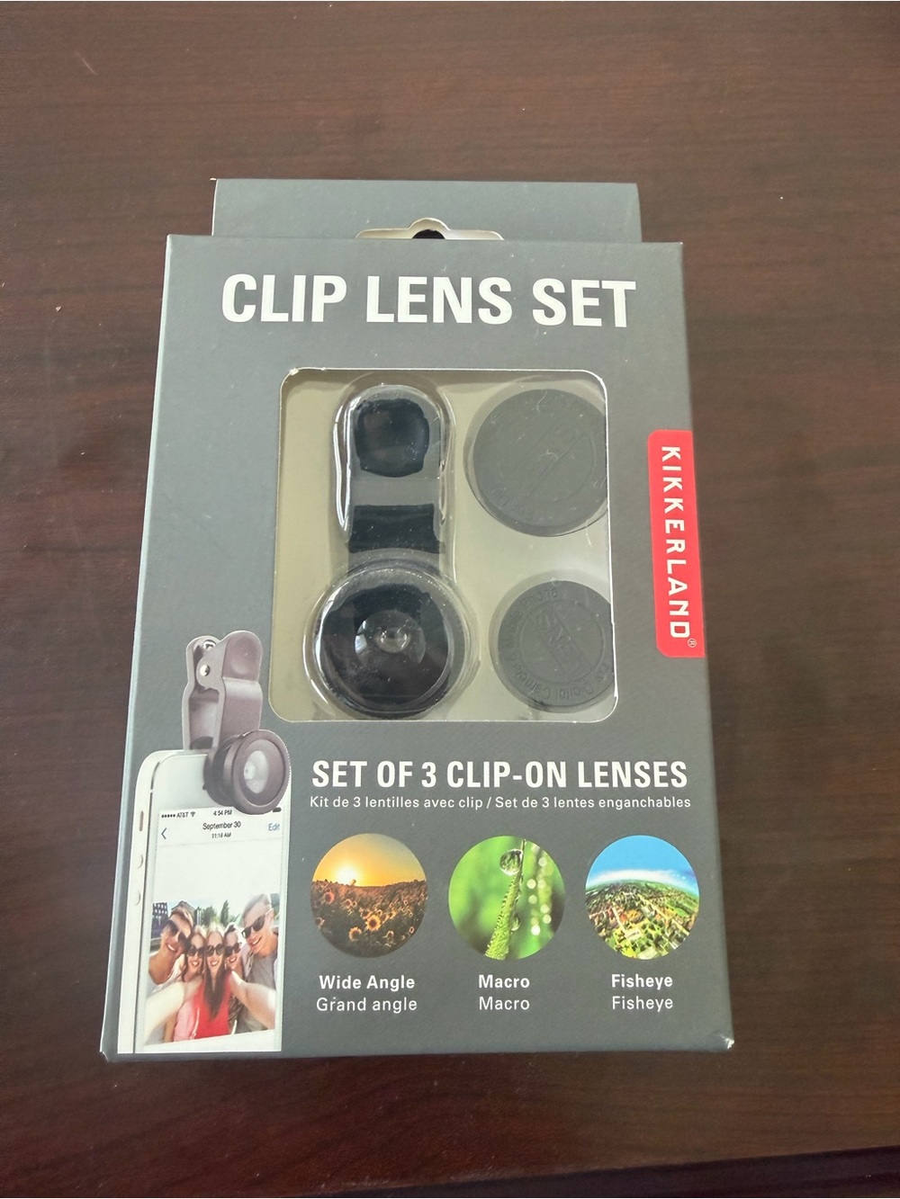 Kikkerland Black Clip Lens Set - 3 Clip-On Smartphone Lenses